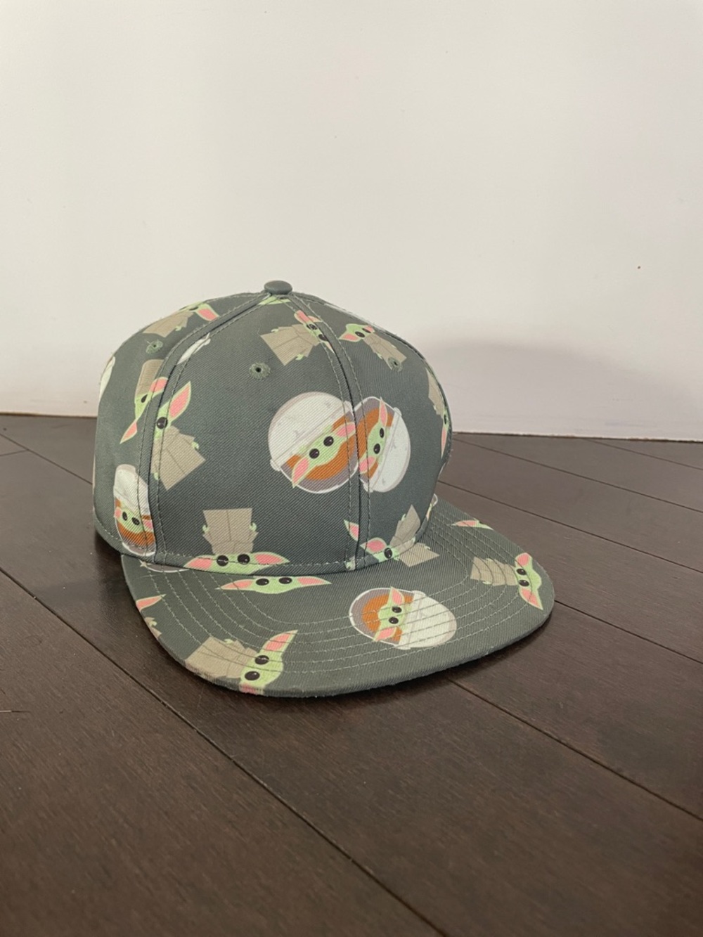 Star Wars Grogu Olive Green Allover Print Snapback Hat